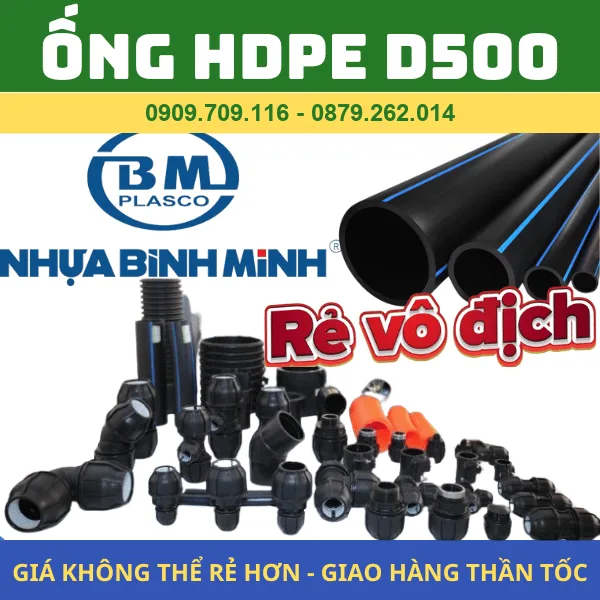 ỐNG HDPE 500 BÌNH MINH _ ỐNG ĐEN SỌC XANH