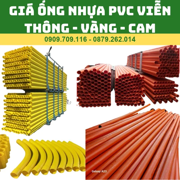 GIÁ ỐNG NHỰA PVC VIỄN THÔNG - VÀNG - CAM